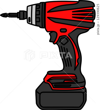 電動工具　インパクトドライバー　黒と赤 129390625
