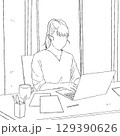 リモートワークする女性 129390626