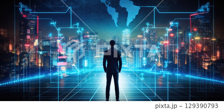 cyber business online technology internet web3, ai 129390793