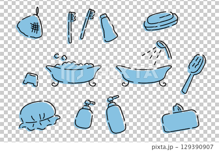 手繪可愛沐浴材質套裝 129390907