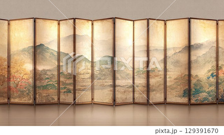 美しい屏風のイメージ03 129391670