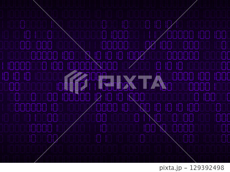 Number tech art zero one purple pattern background 129392498