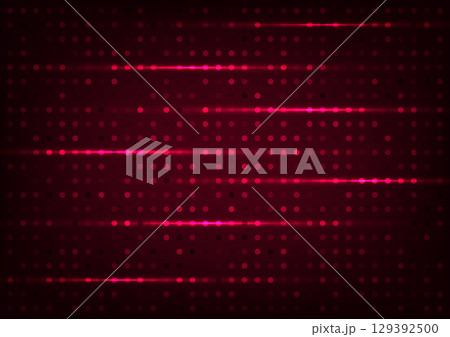 Red dot pattern tech light line background 129392500