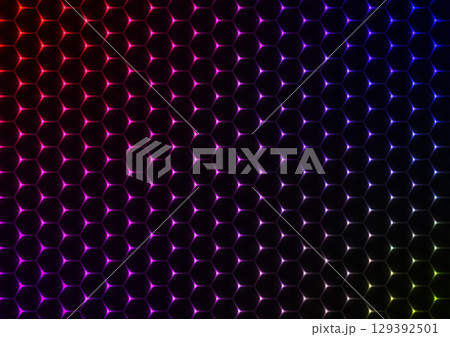 Hexagon tech net light purple pattern background 129392501