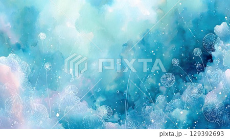 水彩タッチの深海のイラスト07 129392693