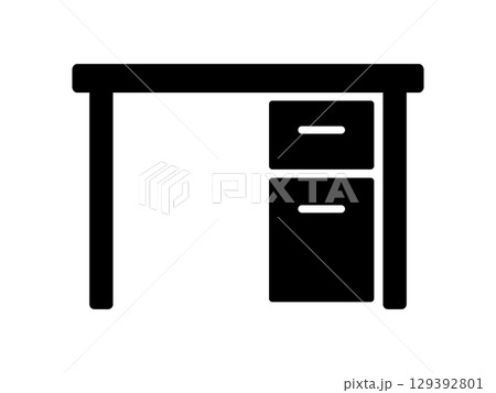 デスクのアイコン　モノトーン 129392801