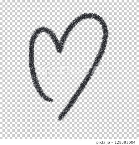 Heart drawn by hand with crayon 129393004