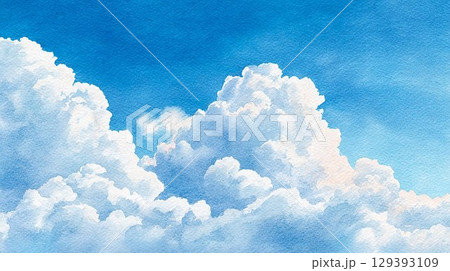 真夏の入道雲のイラスト01 129393109