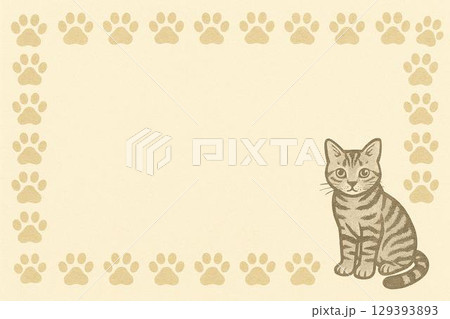 フレーム素材　猫　アメリカンショートヘア 129393893