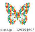 Autism Awareness Butterfly Outline Colorful Line Art Vector for Shirts, Stickers, Crafts 129394607