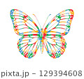 Autism Awareness Butterfly Outline Colorful Line Art Vector for Shirts, Stickers, Crafts 129394608