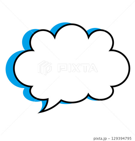 シンプルな吹き出しのイラスト　もこもこ 129394795