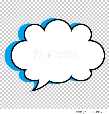 シンプルな吹き出しのイラスト　もこもこ 129394795