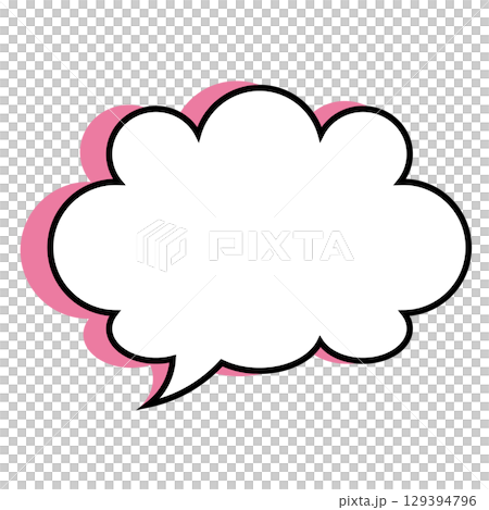 シンプルな吹き出しのイラスト もこもこ シンプルな吹き出しのイラスト もこもこ 129394796