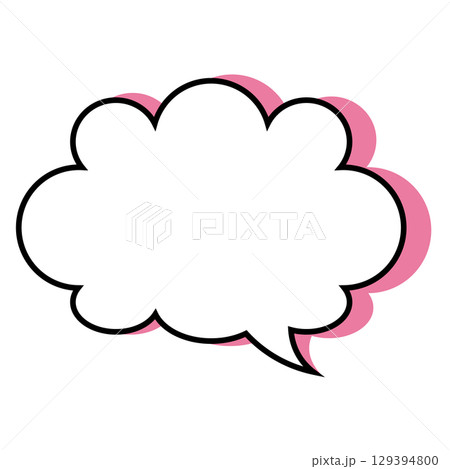 シンプルな吹き出しのイラスト　もこもこ 129394800