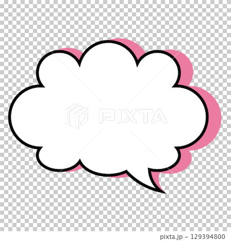 シンプルな吹き出しのイラスト　もこもこ 129394800