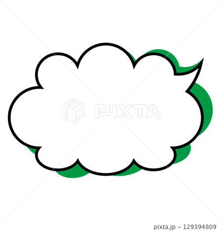 シンプルな吹き出しのイラスト　もこもこ 129394809