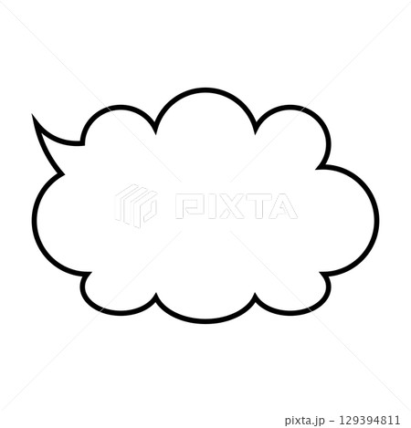シンプルな吹き出しのイラスト　もこもこ 129394811