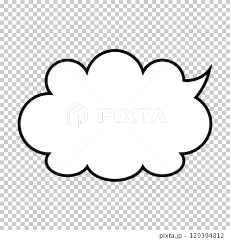 シンプルな吹き出しのイラスト もこもこ シンプルな吹き出しのイラスト もこもこ 129394812