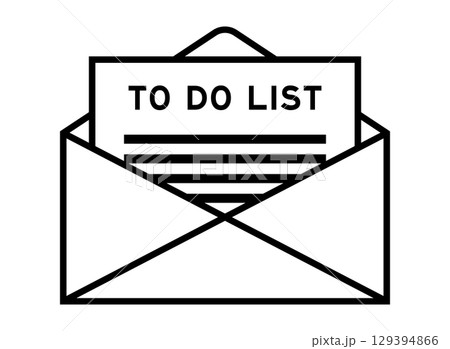 Envelope and letter sign with word to do list as the headline Envelope and letter sign with word to do list as the headline 129394866