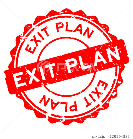 Grunge red exit plan word round seal stamp on white background Grunge red exit plan word round seal stamp on white background 129394882