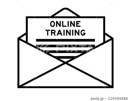 Envelope and letter sign with word online training as the headline Envelope and letter sign with word online training as the headline 129394898