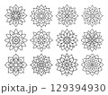 Mandala Ornament Bundle Line Art Floral Geometric Vector Set for Coloring Pages and Crafts 129394930