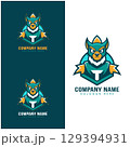 Fox Mascot Logo Template Letter T Esports Gaming Badge Modern Vector Mark 129394931