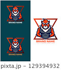 Angry Mascot Logo Template Esports Gaming Badge Triangle Frame Modern Vector 129394932