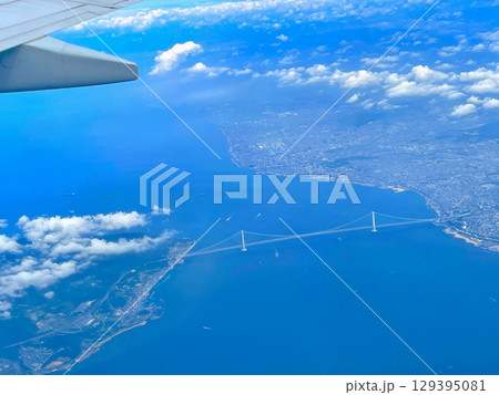 空撮 明石海峡大橋 空撮 明石海峡大橋 129395081