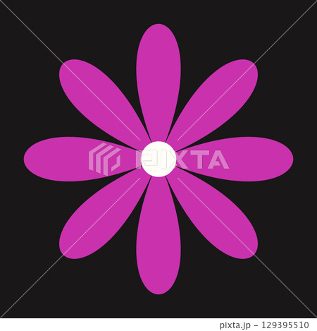 Elegant purple daisy illustration with soft contours and contemporary flair. A decorative element with rich, colorful energy. Elegant purple daisy illustration with soft contours and contemporary flair. A decorative element with rich, colorful energy. 129395510