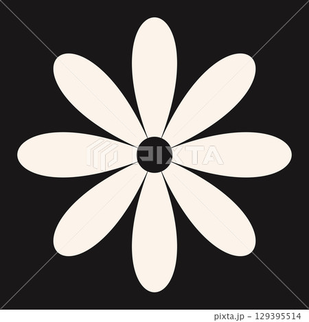 Modern abstract flower with crisp lines and a subtle retro tone. A refined design element that brings elegance to floral themes. Modern abstract flower with crisp lines and a subtle retro tone. A refined design element that brings elegance to floral themes. 129395514