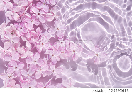 Abstract background with water and flowers. Space for the text. Abstract background with water and flowers. Space for the text. 129395618