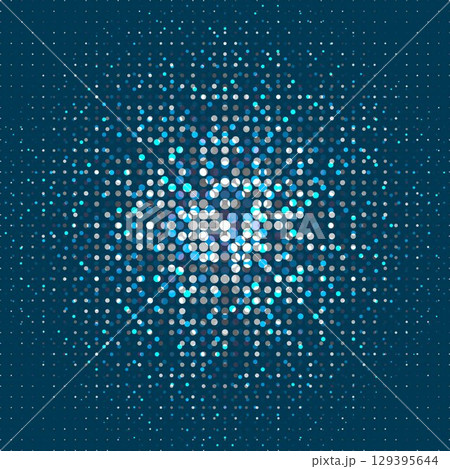 Blue abstract background with lots of small blue dots. Semitone with colored and neon circles. Blue abstract background with lots of small blue dots. Semitone with colored and neon circles. 129395644