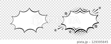 A set of speech bubble templates on a transparent background. A set of speech bubble templates on a transparent background. 129395645
