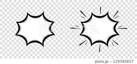 Empty comic speech bubbles on a transparent background. A speech balloon or cartoon design elements. Empty comic speech bubbles on a transparent background. A speech balloon or cartoon design elements. 129395657
