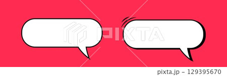 A set of speech bubble templates on a red background. A set of speech bubble templates on a red background. 129395670