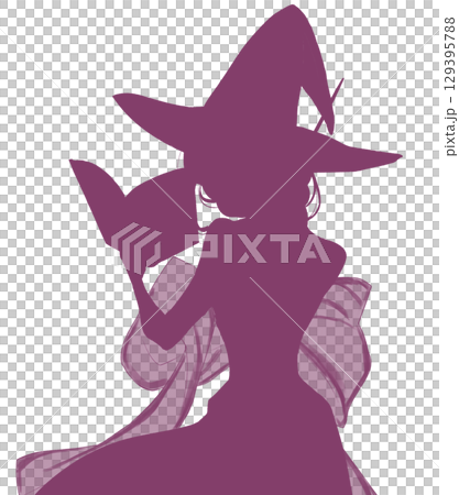 魔法使い　イメージ　シルエット 129395788