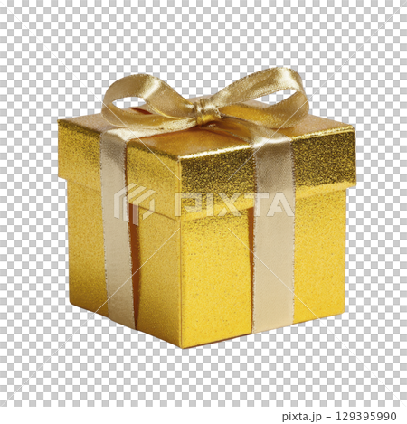 Shiny golden gift box with satin ribbon exudes elegance and festivity, perfect for special occasions like birthdays or anniversaries. luxurious packaging adds touch of sophistication Shiny golden gift box with satin ribbon exudes elegance and festivity, perfect for special occasions like birthdays or anniversaries. luxurious packaging adds touch of sophistication 129395990