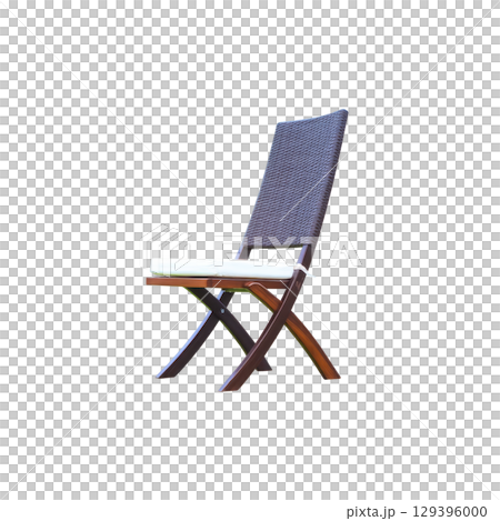 Modern wicker chair with cushioned seat, featuring sleek design and wooden legs, perfect for outdoor or indoor use. chair elegant style adds touch of sophistication 129396000