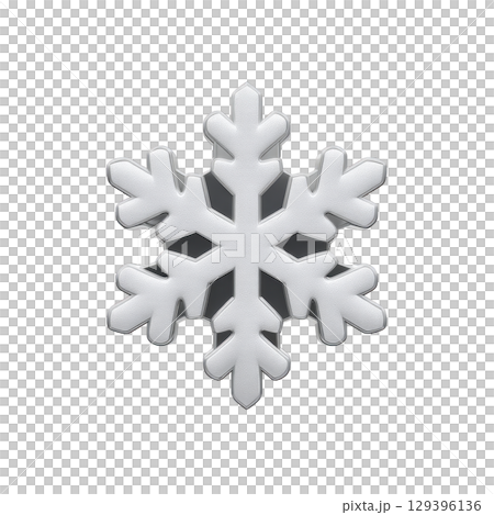 White snowflake with symmetrical design is set against transparency background, showcasing its intricate and delicate pattern. snowflake crisp edges and geometric shape evoke sense of winter White snowflake with symmetrical design is set against transparency background, showcasing its intricate and delicate pattern. snowflake crisp edges and geometric shape evoke sense of winter 129396136