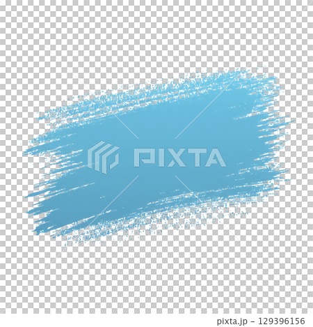 Vibrant blue paint brush stroke on transparent background, showcasing texture and artistic flair. Perfect for creative design projects and digital art compositions 129396156