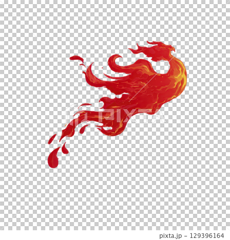 Vibrant, fiery phoenix with dynamic flames and sense of motion, symbolizing rebirth and transformation. red and orange hues create intense, energetic visual impact 129396164