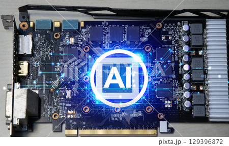 PCB board concept with CPU and AI controlling the system PCB board concept with CPU and AI controlling the system 129396872