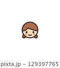 paper sticker on white background girl 129397765