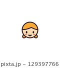 paper sticker on white background girl 129397766