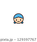 paper sticker on white background girl 129397767