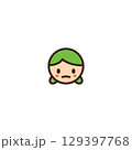 paper sticker on white background girl 129397768