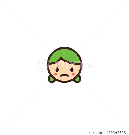 paper sticker on white background girl paper sticker on white background girl 129397768