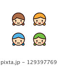 paper sticker on white background girl 129397769